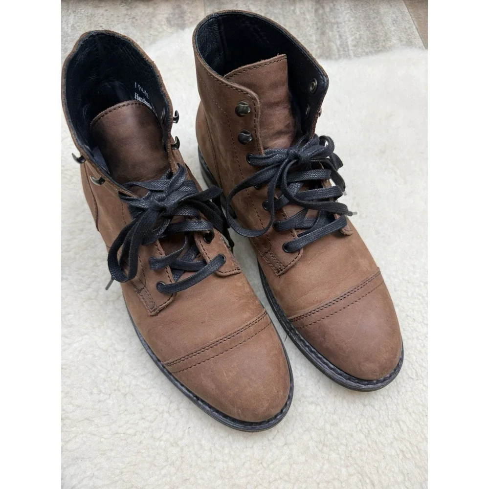 Thursday Everyday Brown Leather Suede The Captain Combat Lace Up Boots Men's 9